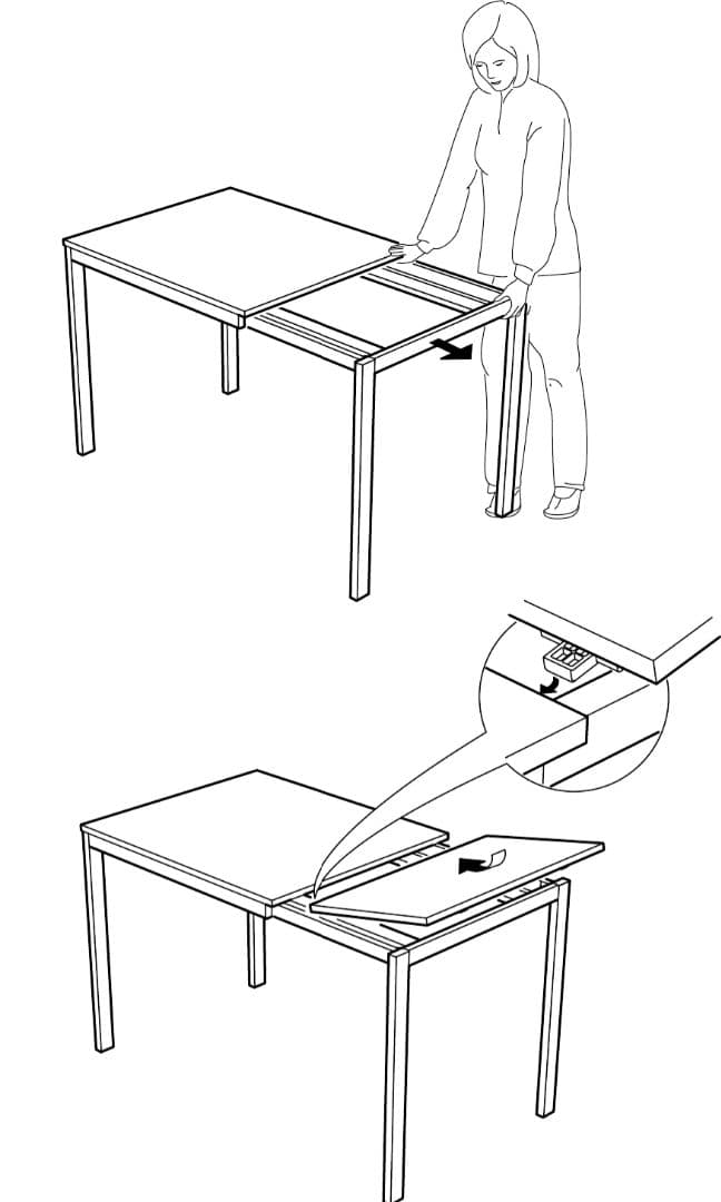 IKEA ダイニングテーブル VANGSTA 伸縮テーブル ホワイト