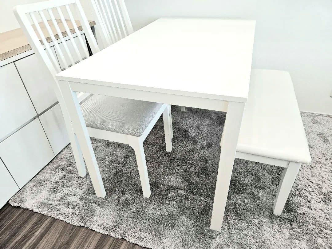IKEA ダイニングテーブル VANGSTA 伸縮テーブル ホワイト