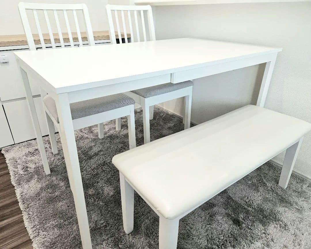 IKEA ダイニングテーブル VANGSTA 伸縮テーブル ホワイト