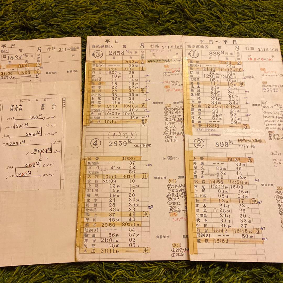 鉄道　車掌用スタフ　籠原区　11行路