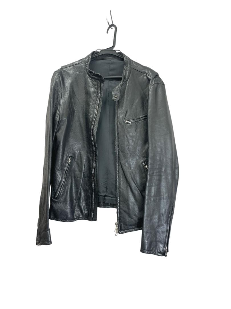 ☆09AW 美品 LITHIUM HOMME シングル レザー ライダース 46 LEATHER