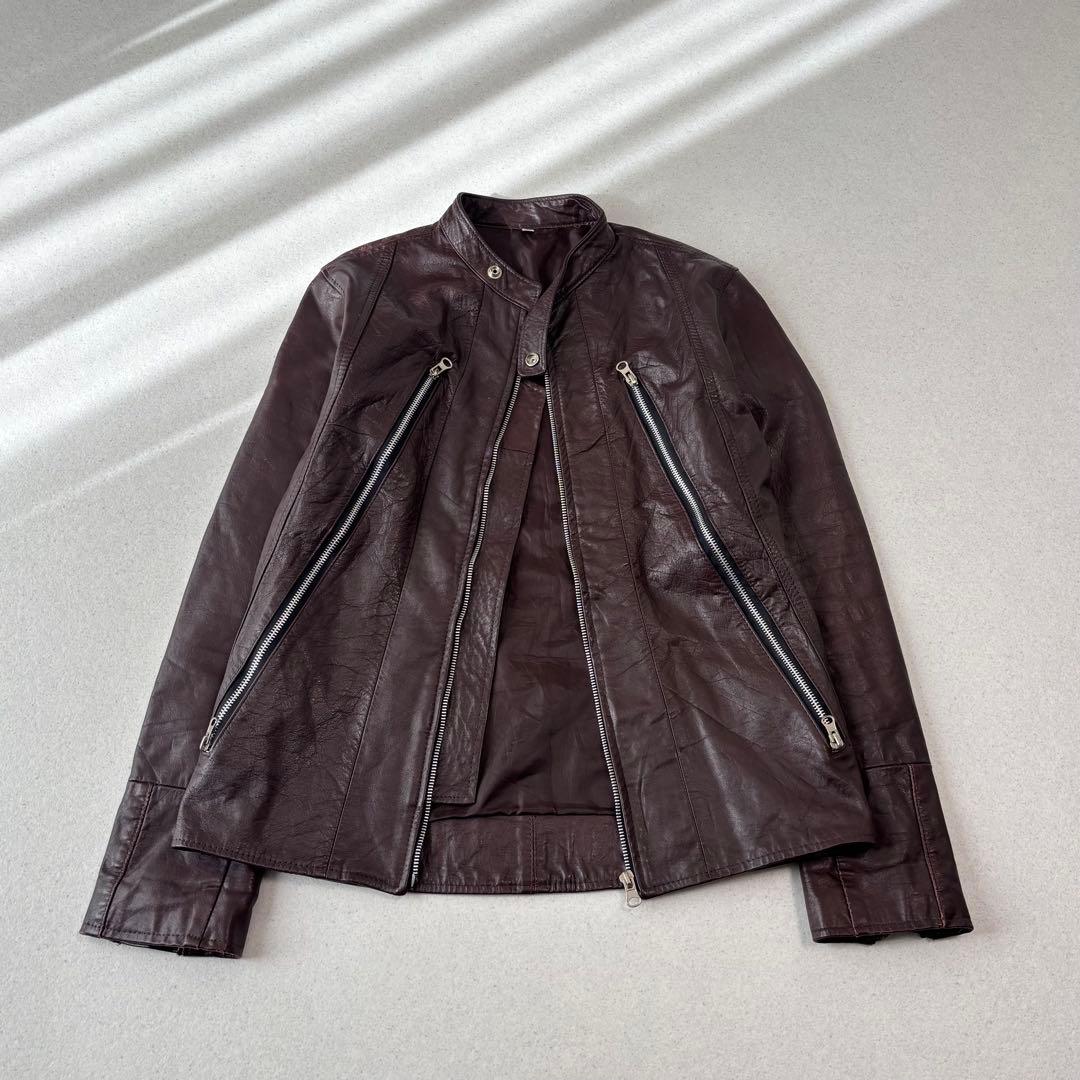 バンソン レザーライダースジャケット プロテクター付 黒色 42 大きめ