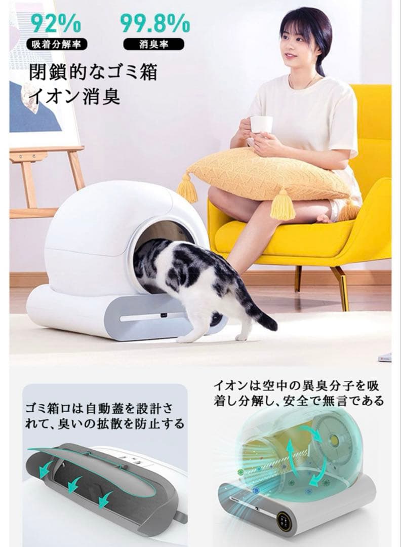 自動猫トイレ ホワイト 交換用フィルター付き オリジナル