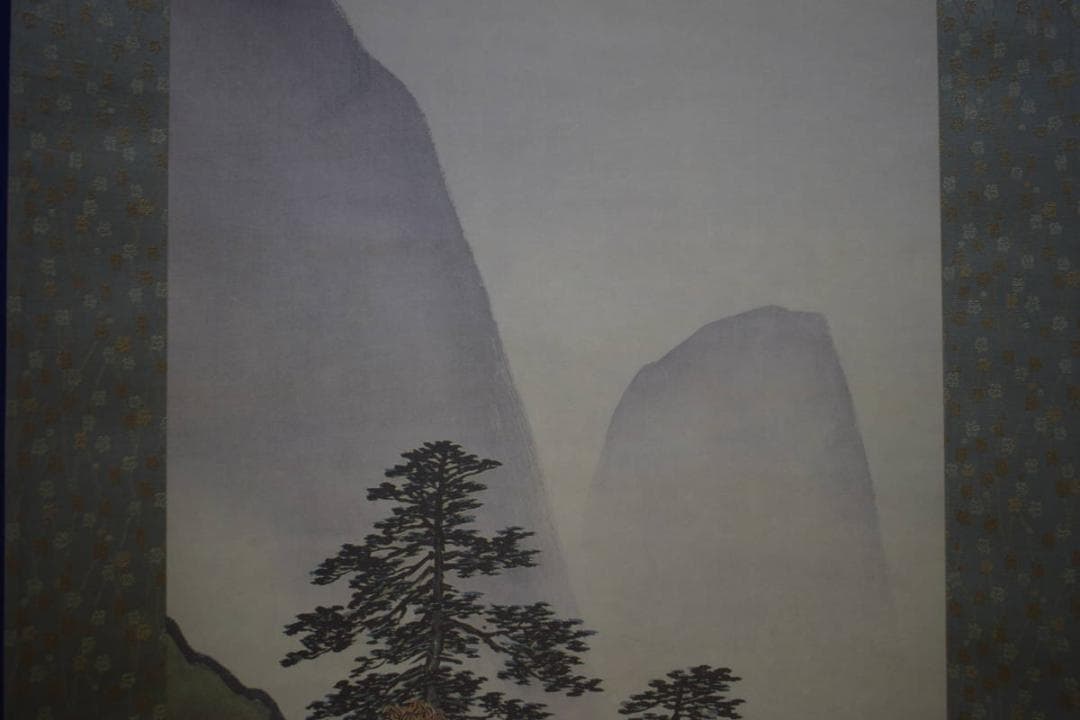 複製/川合玉堂/秋渓帰樵図/桐共箱付/工芸/布袋屋掛軸HJ-35