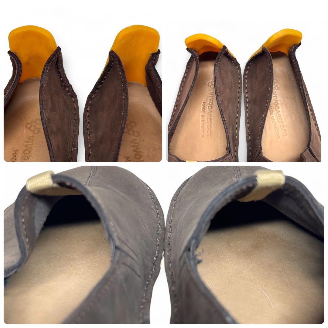 ヴィボ ベアフット 28.5 45 スエード モカシン スリッポン ブラウン