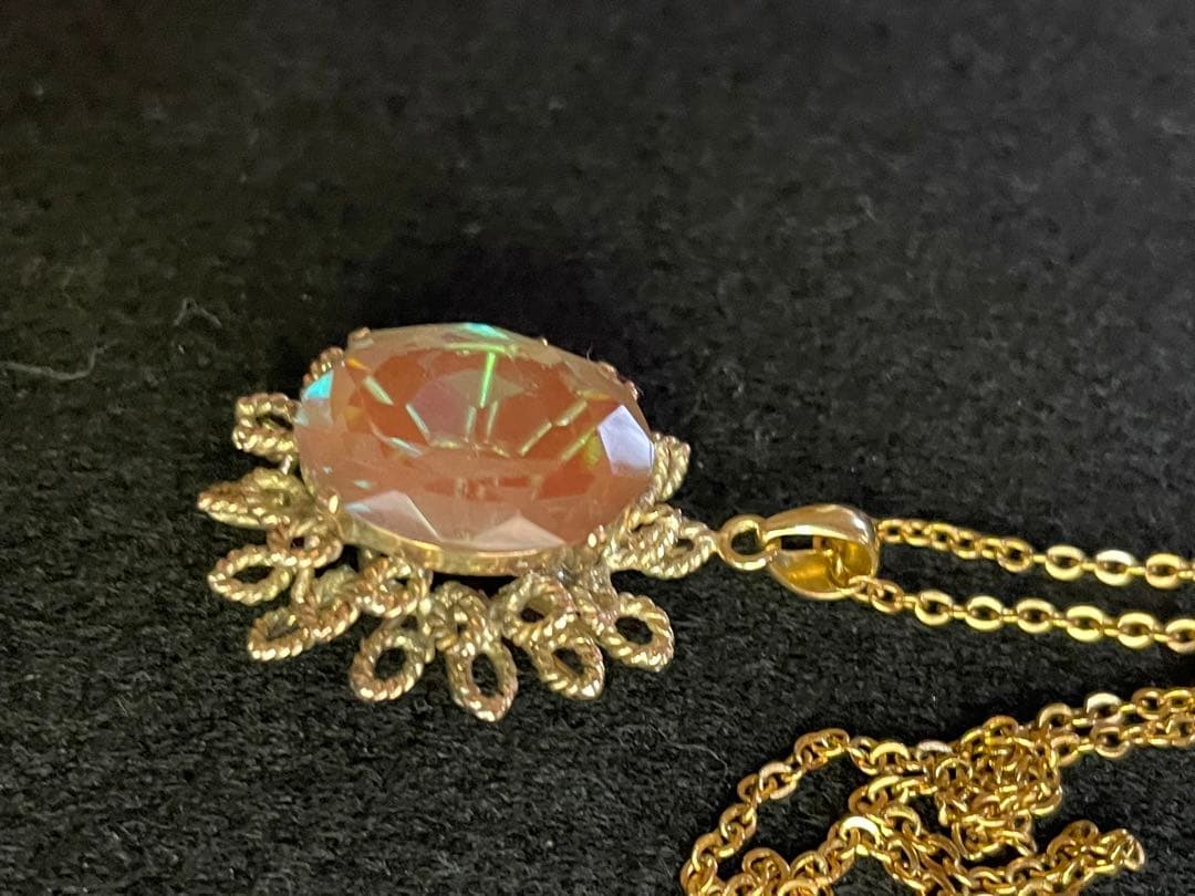 ⬇️【希少】アンティーク大粒サフィレットペンダントトップネックレス