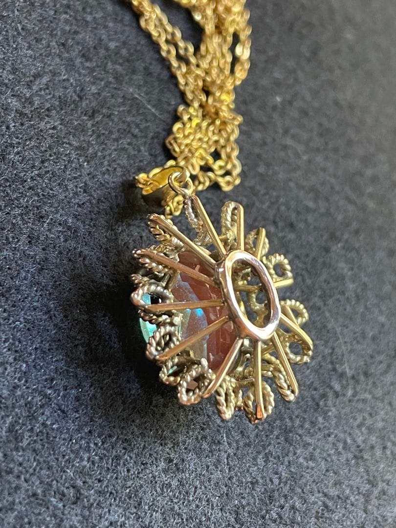 ⬇️【希少】アンティーク大粒サフィレットペンダントトップネックレス