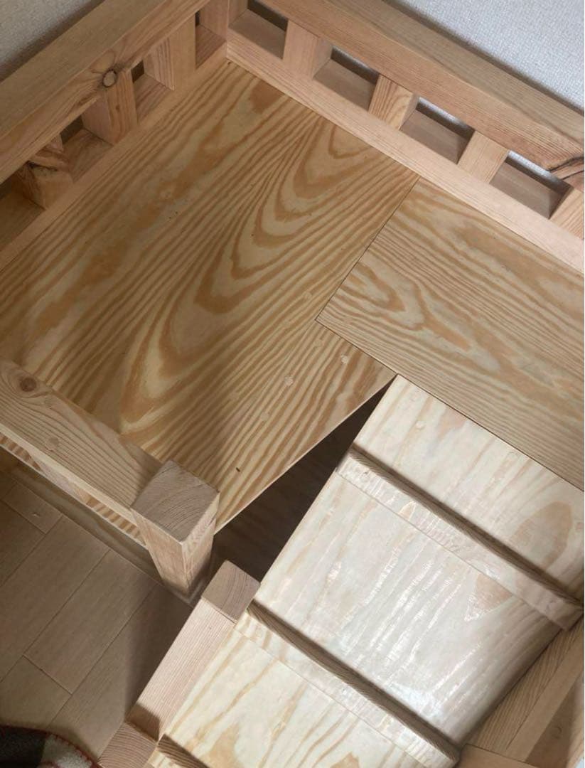 職人手作り】木製 2階建て ドッグハウス スロープ 無垢材 おしゃれ