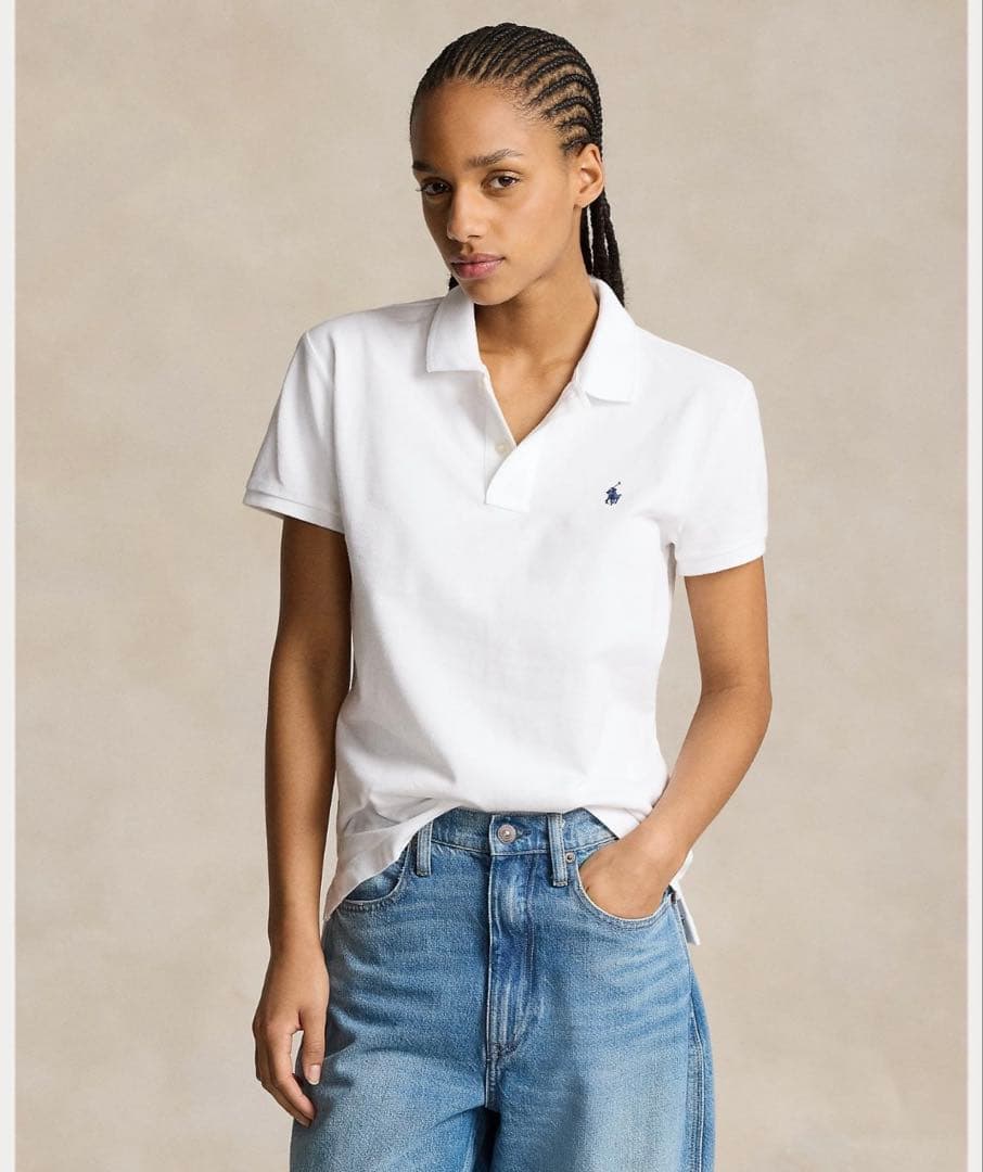 ポロラルフローレン polo新品 タグ付きポロシャツクラシックフィット白S