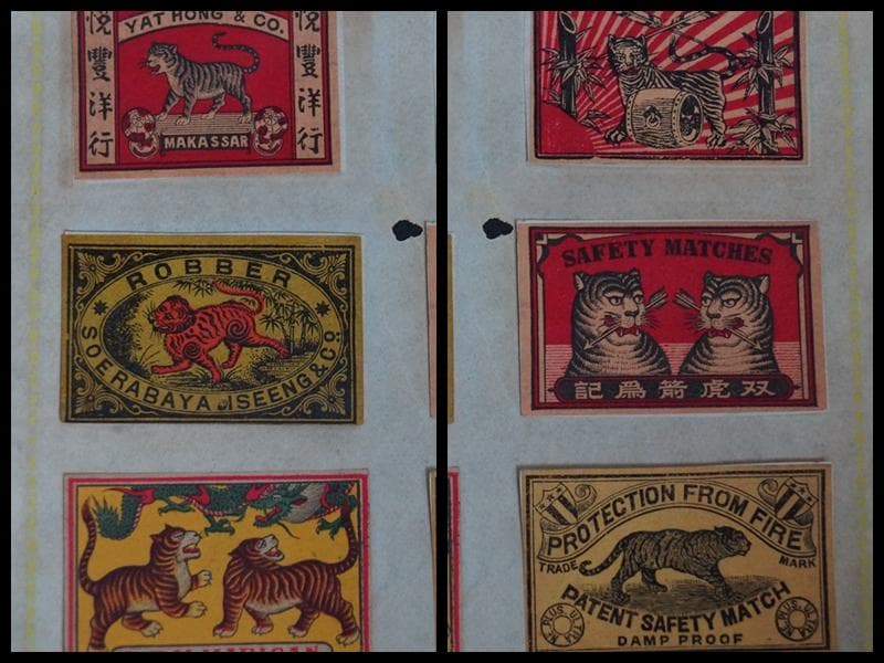 明治大正期マッチラベル 36枚セット『虎シリーズ』燐寸票燐票中国輸出(怡和洋行)