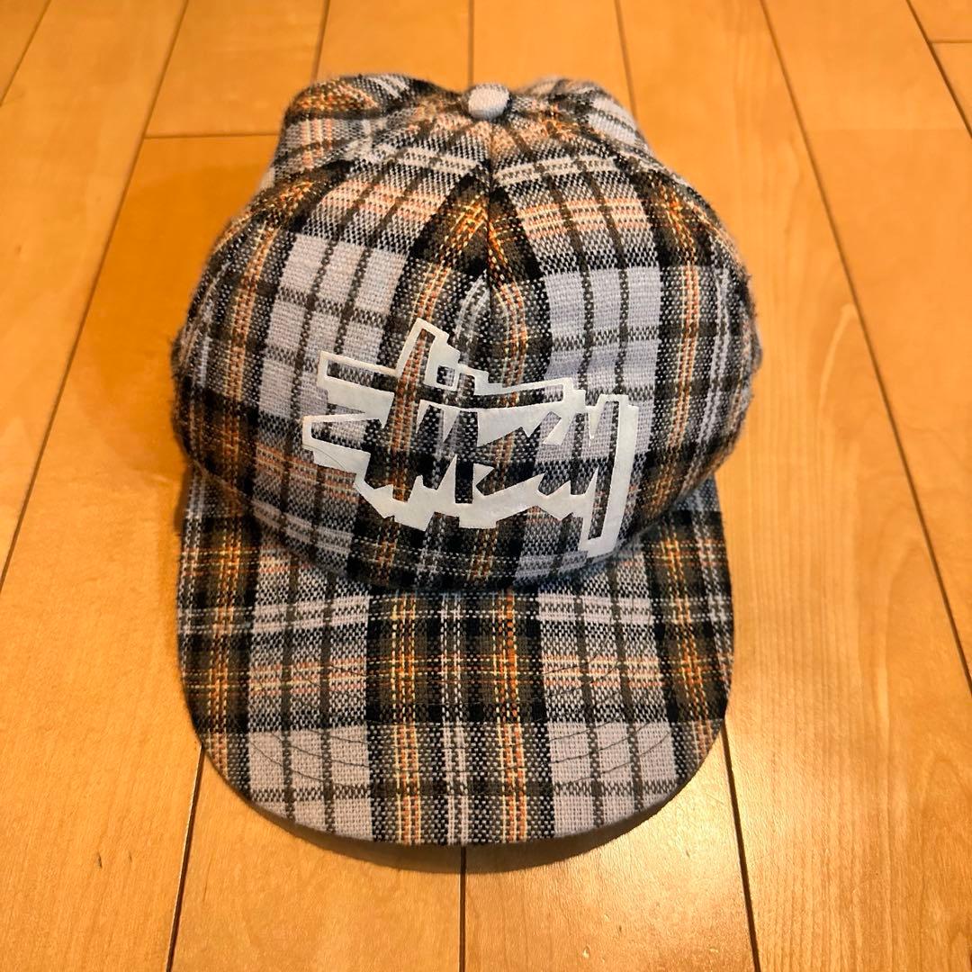 00s Stussy ステューシー チェック柄 ウールキャップ フリー - メルカリ