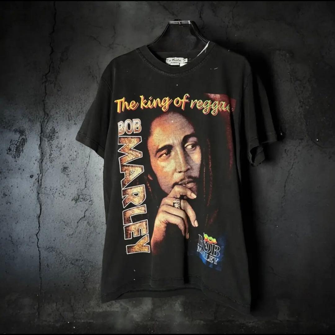 00s BOB MARLEY BLACK ボブマーリーTシャツ レゲエ 黒