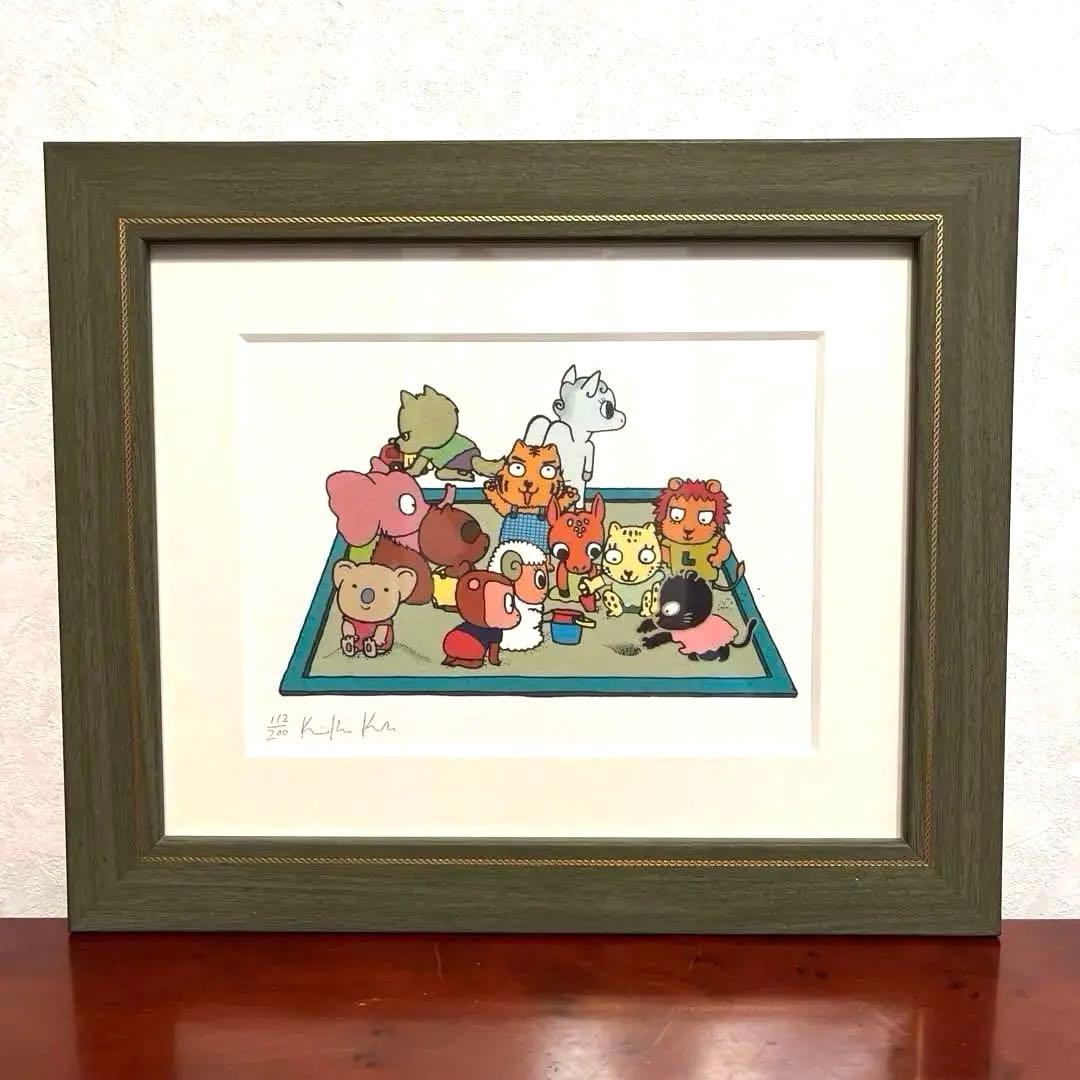 玖保キリコ リトグラフ(箱付) 当時の「玖保キリコお仕事展」チケット付