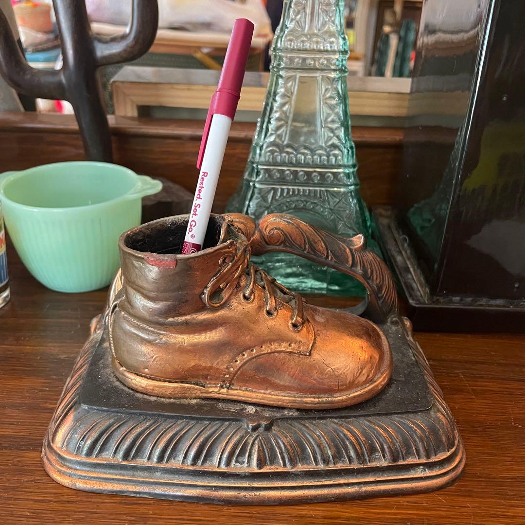 希少品！50's〜60's アメリカアンティーク靴のペン立てUSAヴィンテージ