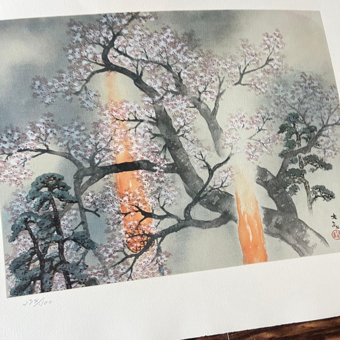 川端龍子 横山大観 川合玉堂「雪月花」額装1点シート2点 リトグラフ F