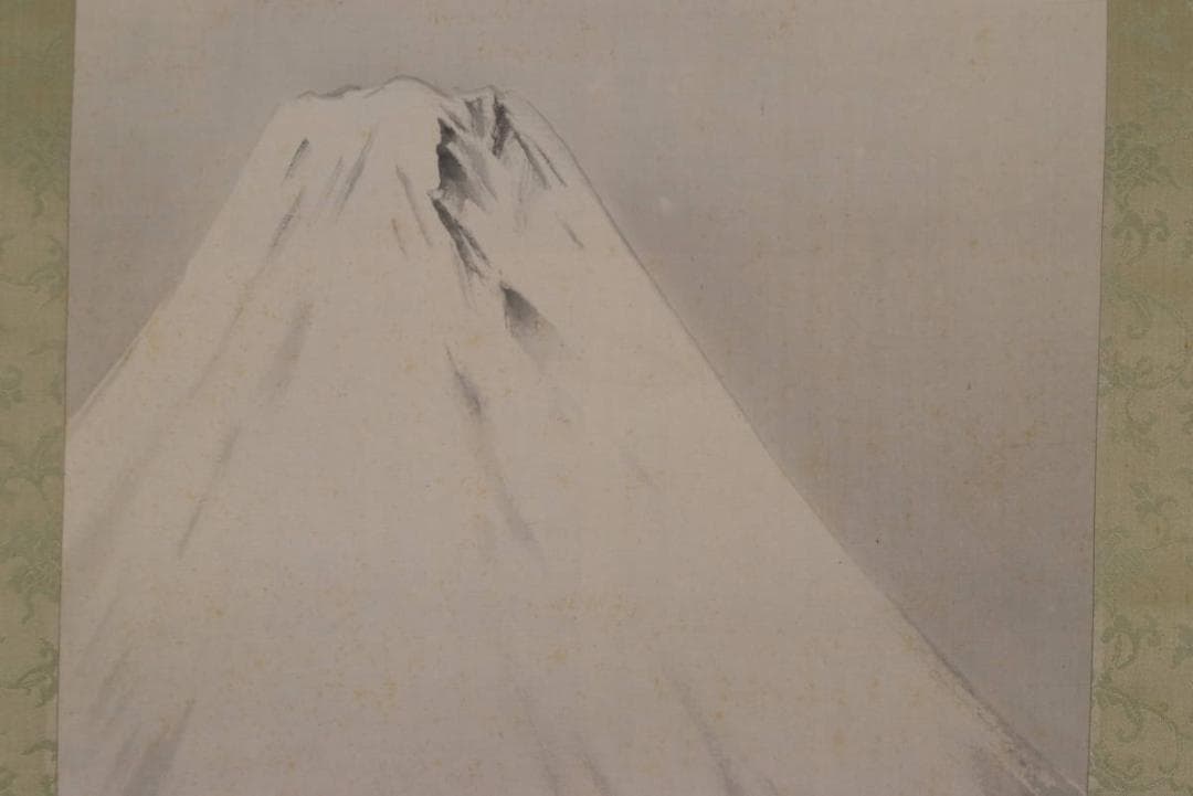 【真作】石渓/富士雪景図/掛軸☆宝船☆AB-410