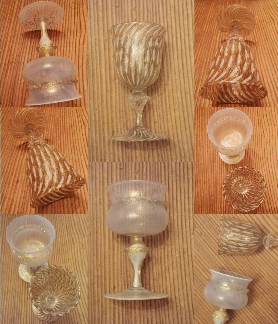 アンティーク ヴェネチアンガラス ムラーノリキュールグラス オパール