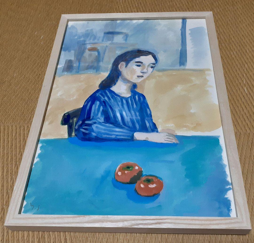 坂巻弓華 「姉と柿」原画