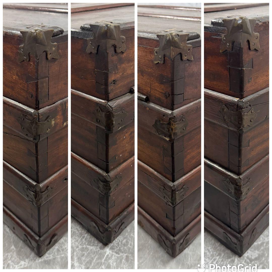 珍品】トランクケース コンテナボックス 船舶 船鞄 収納 アンティーク