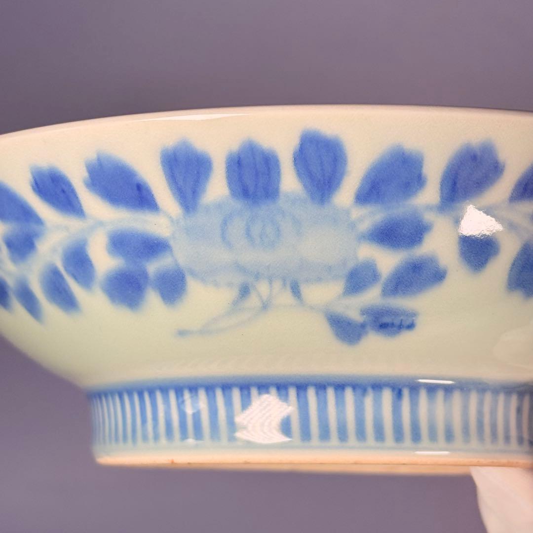 後期鍋島 献上品 色絵宝珠文高台皿 櫛文様高台 共箱 赤絵 桜文様