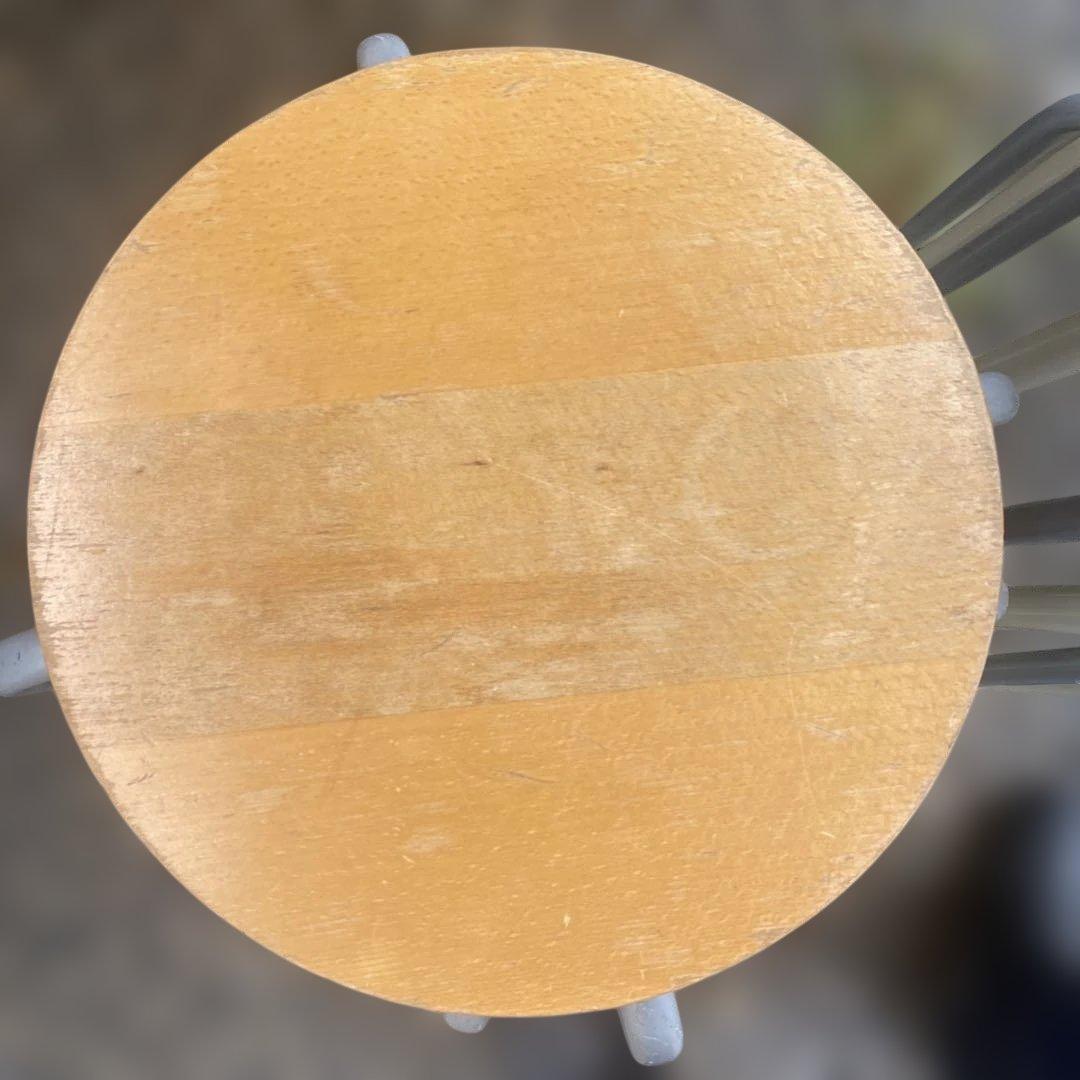 木製座面円形スツール 大量　まとめ　スタッキング可能　丸椅子　スチール　シンプル