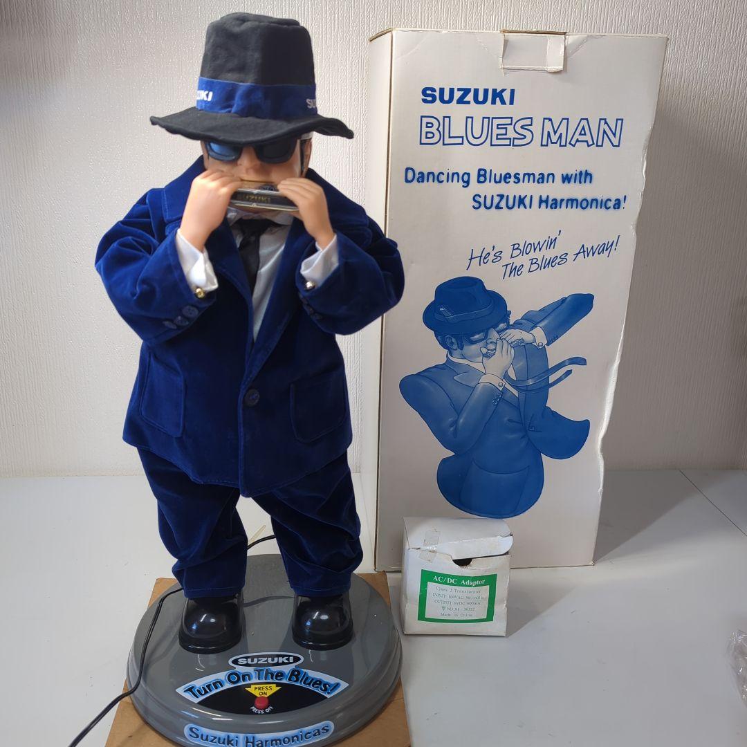 ハーモニカを吹く人形 SUZUKI BLUES MAN ハーモニカブルースマン