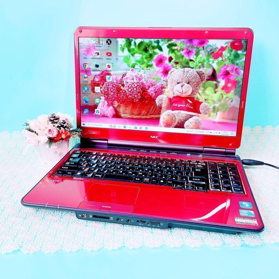 動作良好❣️ブルーレイ✨️可愛い赤ノートパソコン✨️サクサク動く