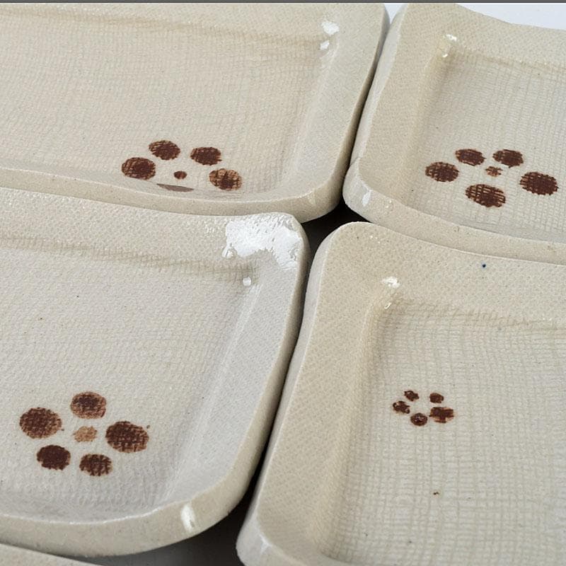 和食器 茶懐石 瀬戸焼 葵窯 灰釉長皿 五客 共布共