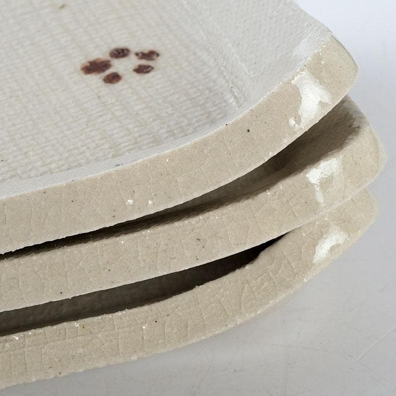 和食器 茶懐石 瀬戸焼 葵窯 灰釉長皿 五客 共布共