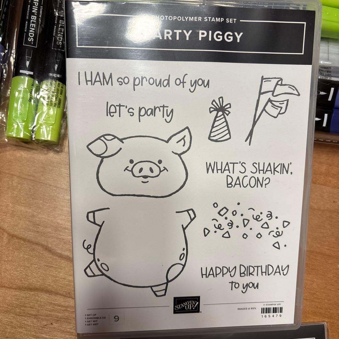 一点限り♡未使用 新作可愛いぶたちゃんPARTY PIGGY スタンピンアップ