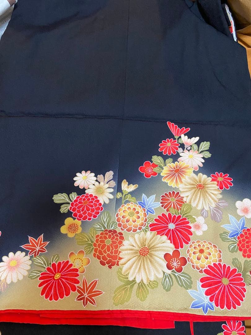 七五三用 花柄刺繍 着物セット
