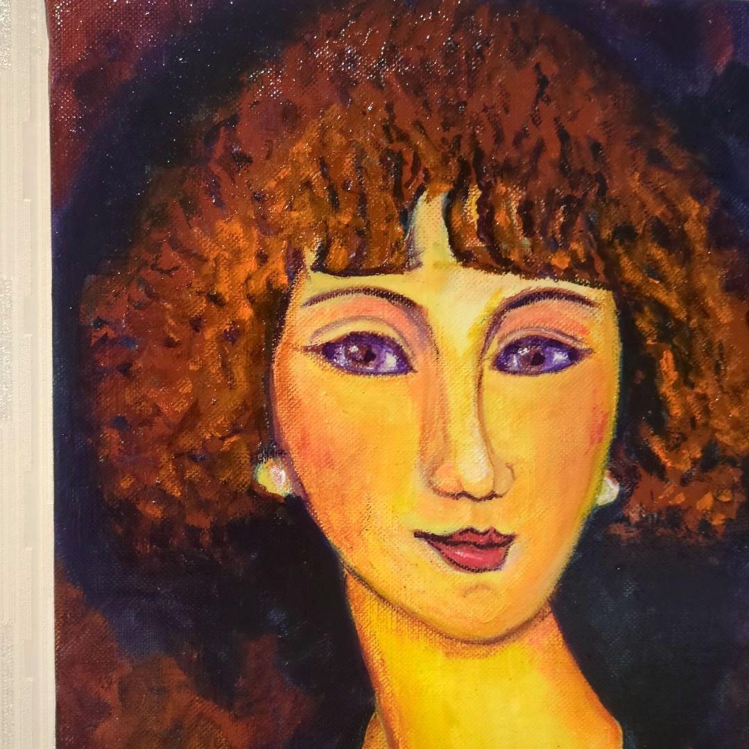 キャンバス油絵 専用 モンマルトルの若い女性 モディリアーニ オマージュ