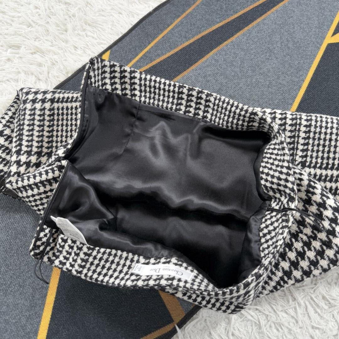 クリスチャンディオール スカート サイドジップ XL ウール 羊革 2018年