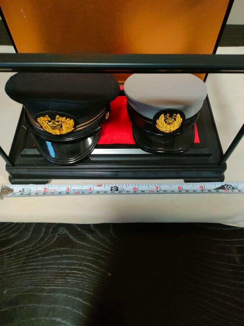 希少】警察官帽子 ミニチュア セット 2点 組み立て式ケース付 昭和レトロ