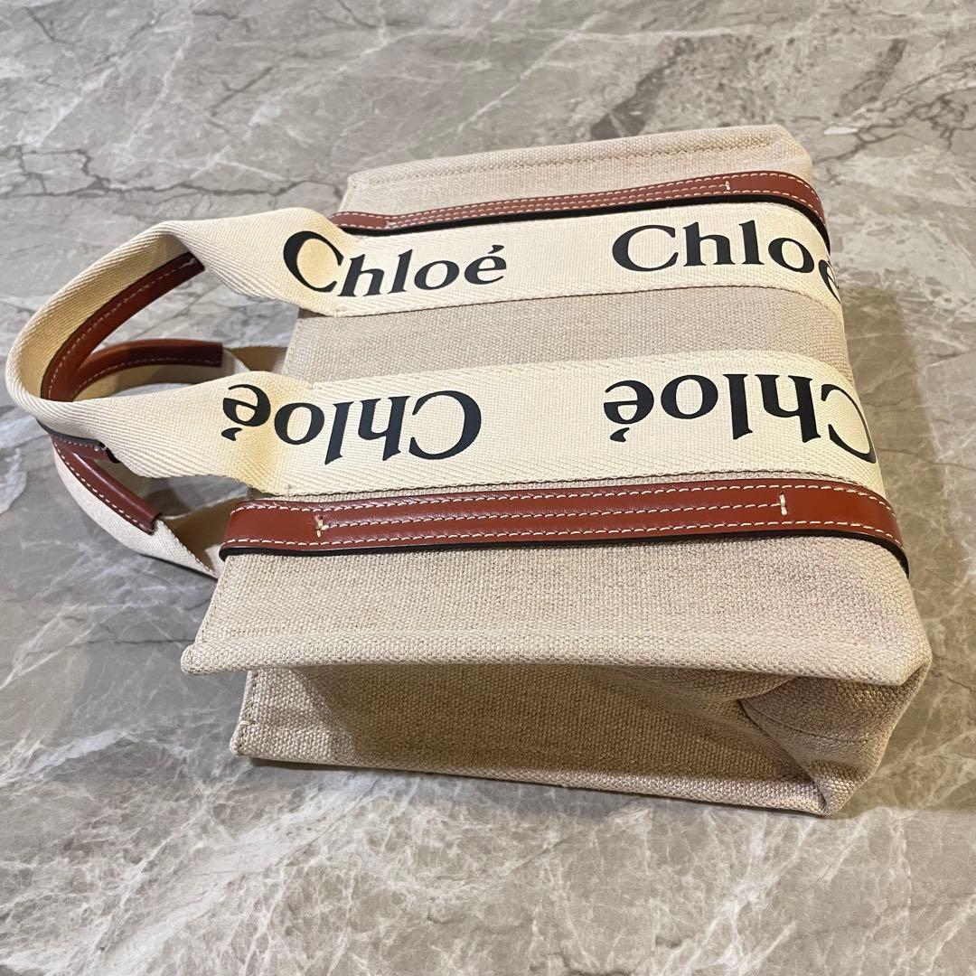 ✨美品✨Chloe リネン製WOODYスモールトートバッグ 正規品 即購入OK