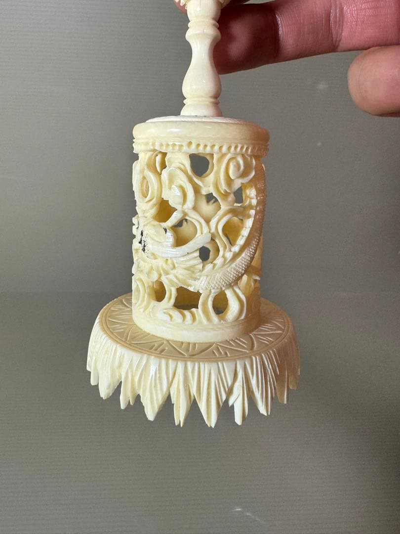 2735 天球儀 龍文 彫刻 置物 層球 美術品 透し彫り細工 中国美術