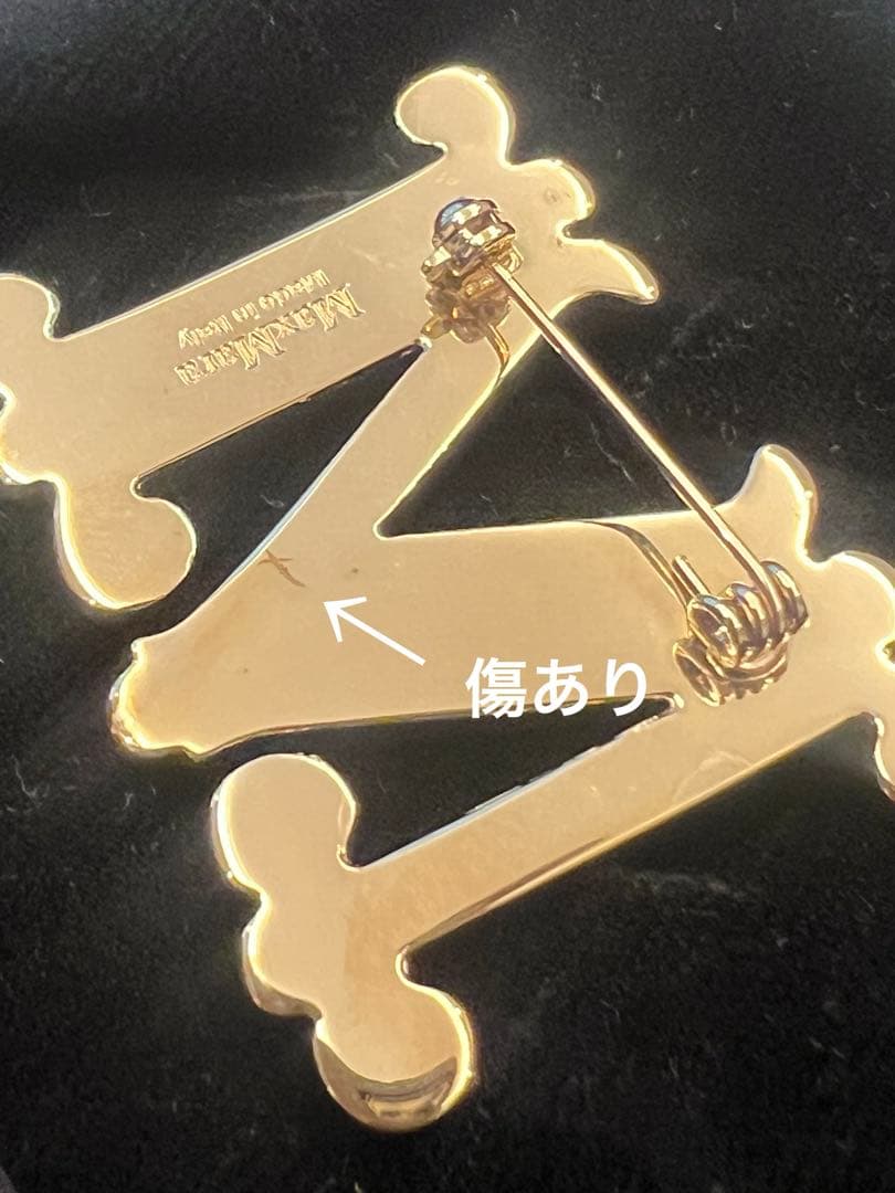 クラシックファッション - MAX MARA クリスタル ブローチ OPホワイト