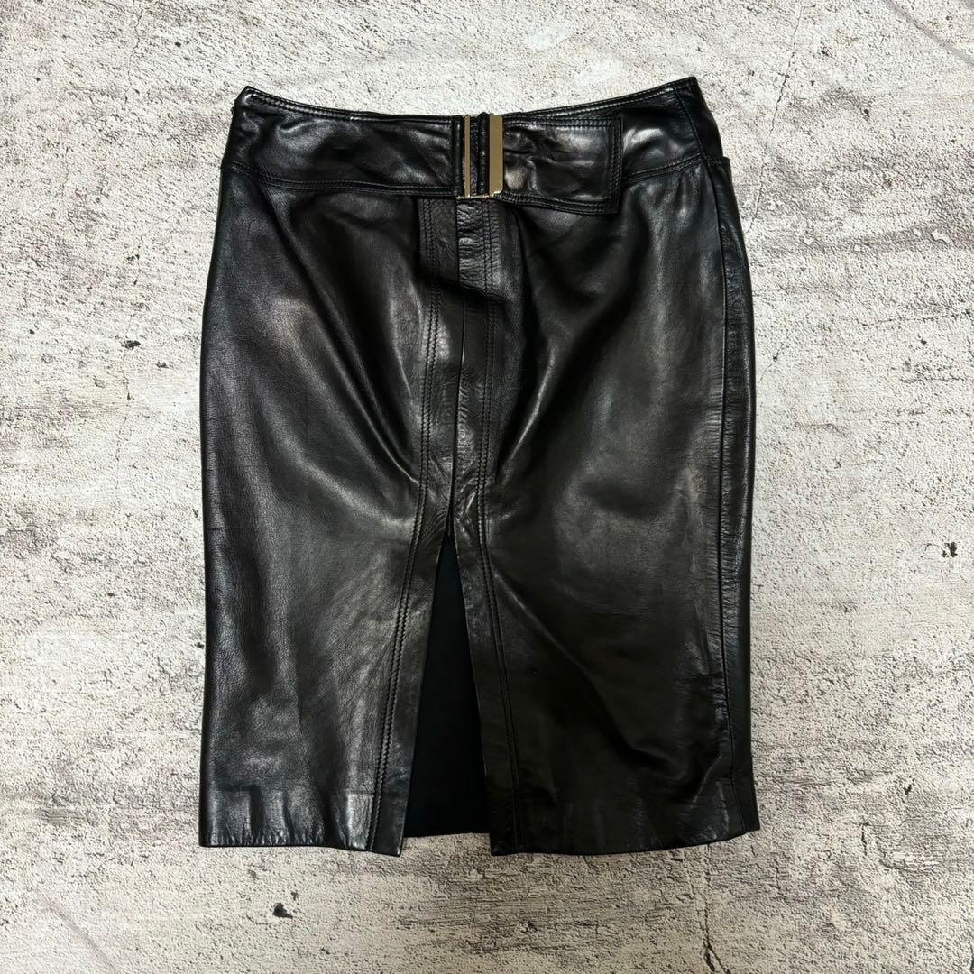 GUCCI グッチ ラムスキン レザー スカート 38サイズ