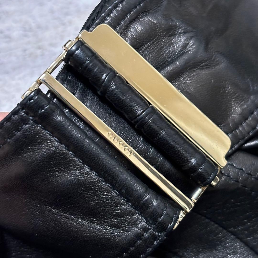 GUCCI グッチ ラムスキン レザー スカート 38サイズ