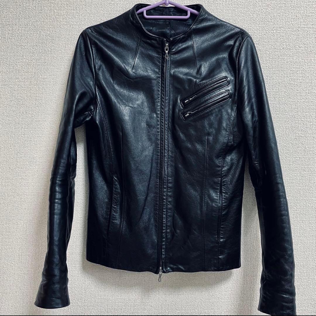 FUGA レザージャケット ライダース ノーカラー 本革(馬) - メルカリ