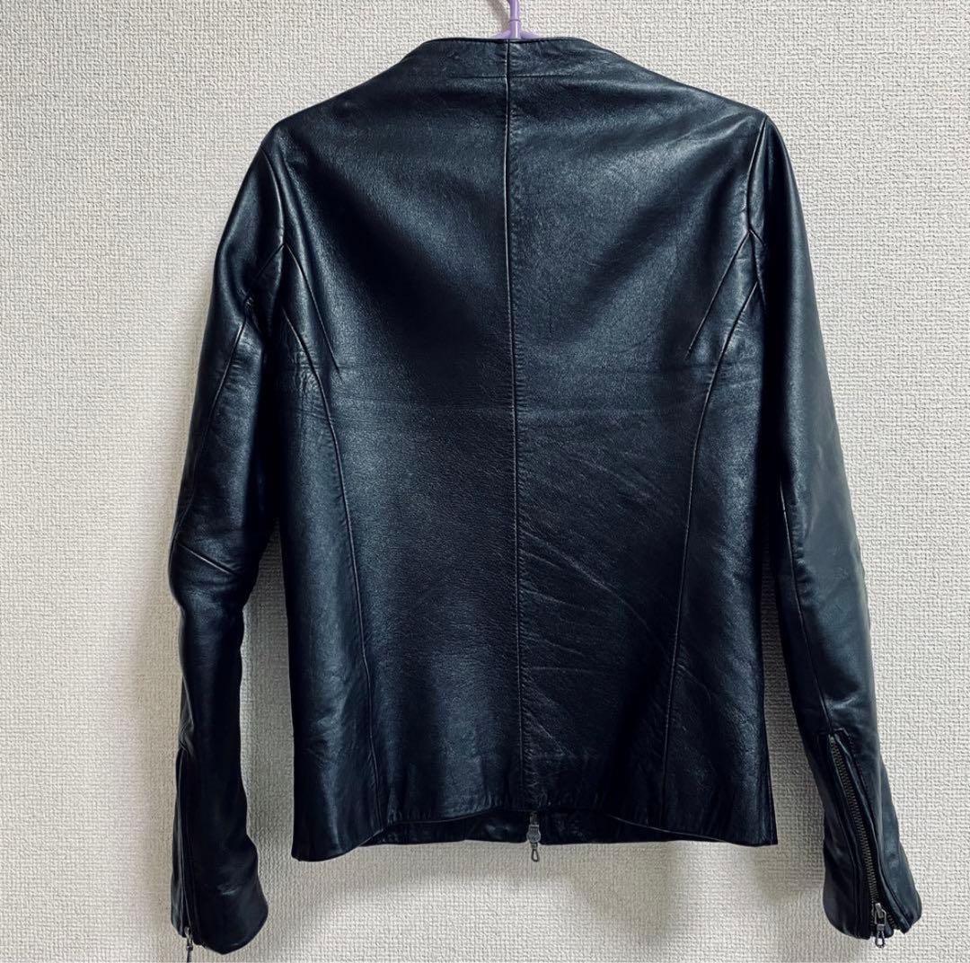 FUGA レザージャケット ライダース ノーカラー 本革(馬) - メルカリ