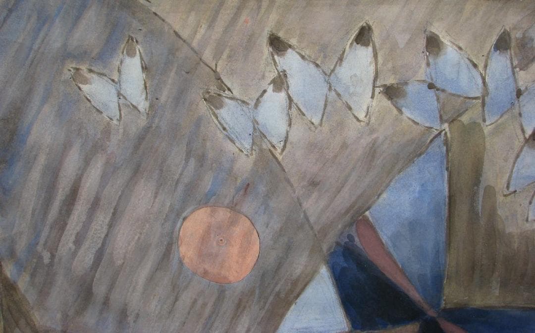 こんなおしゃれ作品他にない！仁戸田秀吉「蝶」40号大,水彩,これが本