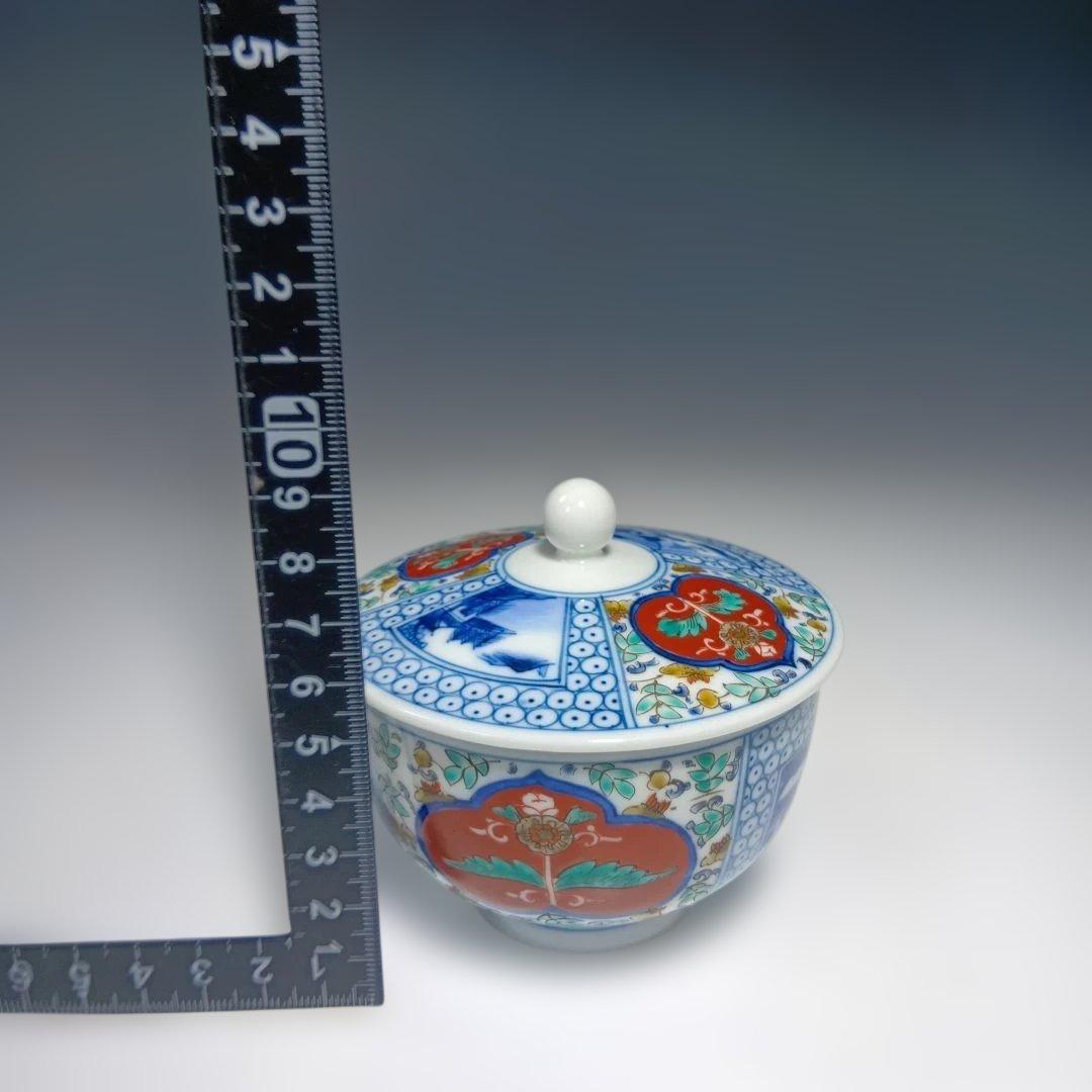 13代柿右衛門(染錦)山水地文番茶器セット一式　共箱