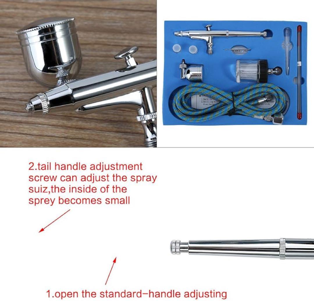 エアブラシキット 重力フィードデュアルアクションエアブラシキット ニードル