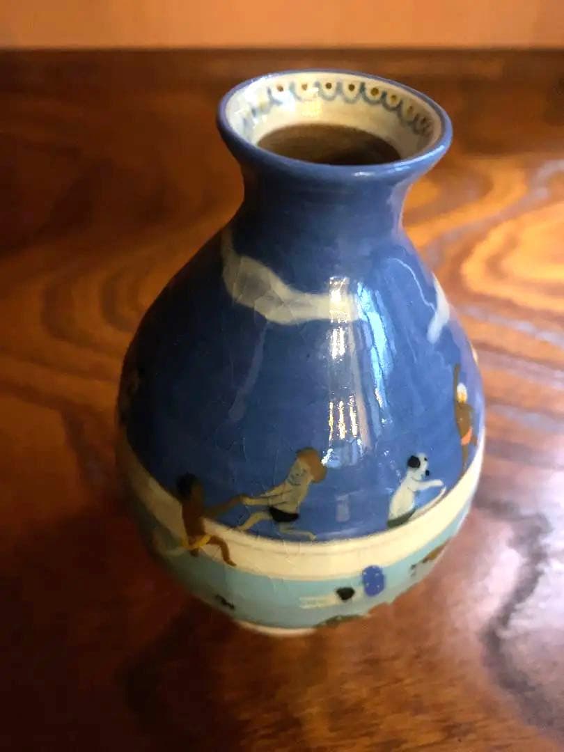 希少！スナフジタチサト作愛らしい遊泳陶芸徳利花器（検Loeweロエベ