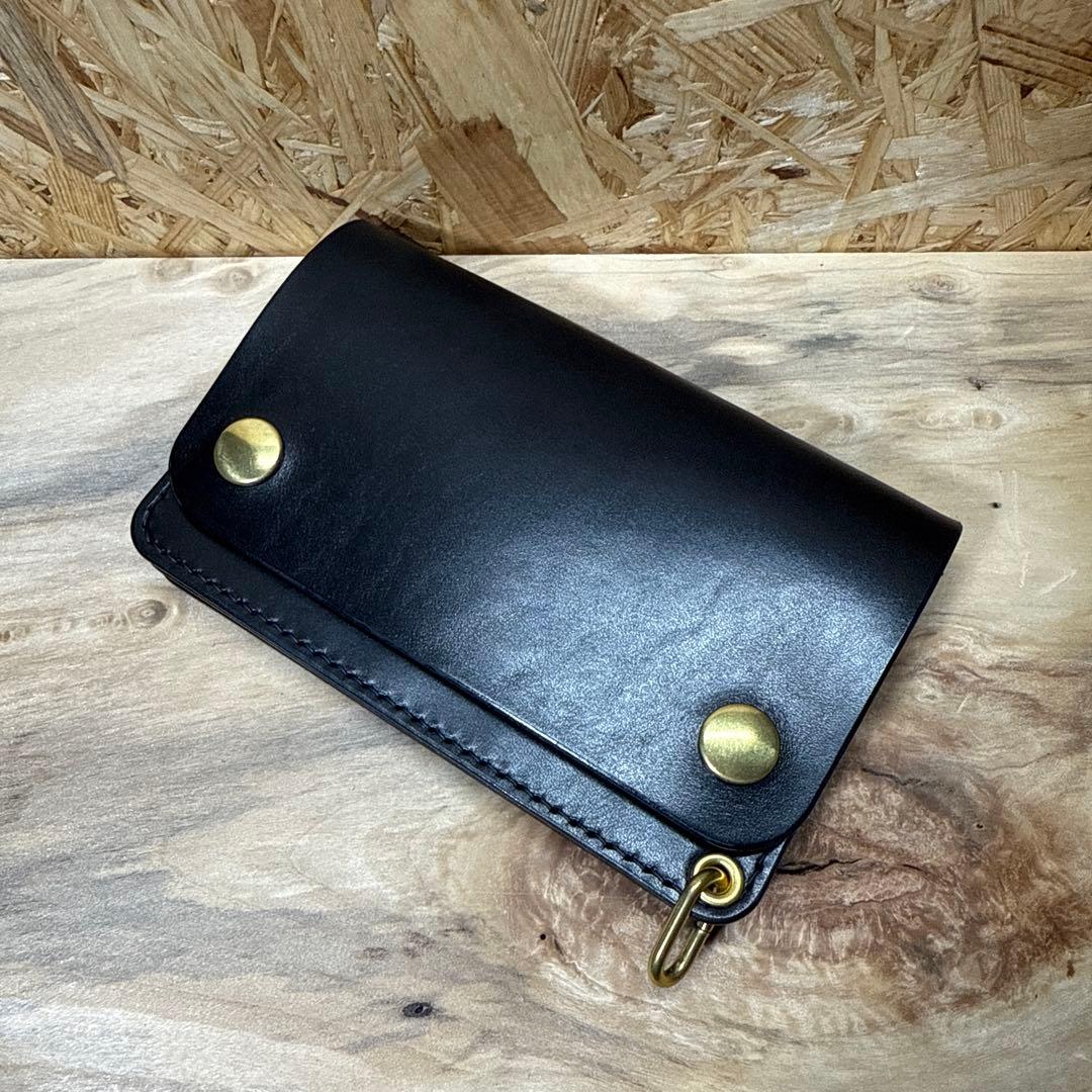 150 ミドル トラッカーウォレット 姫路レザー オイルレザー 真鍮