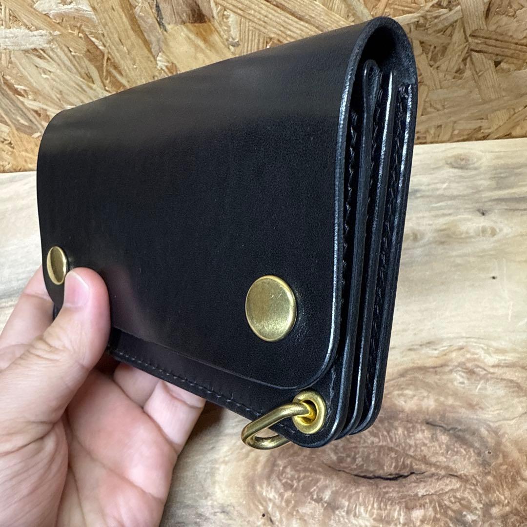 150 ミドル トラッカーウォレット 姫路レザー オイルレザー 真鍮