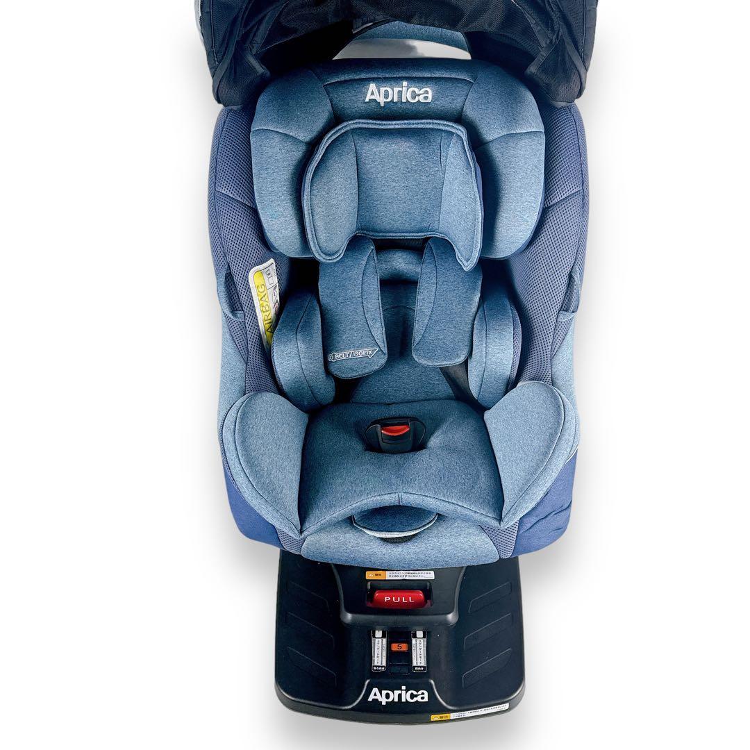 極美品】Aprica クルリラAD ライトネイビー チャイルドシート