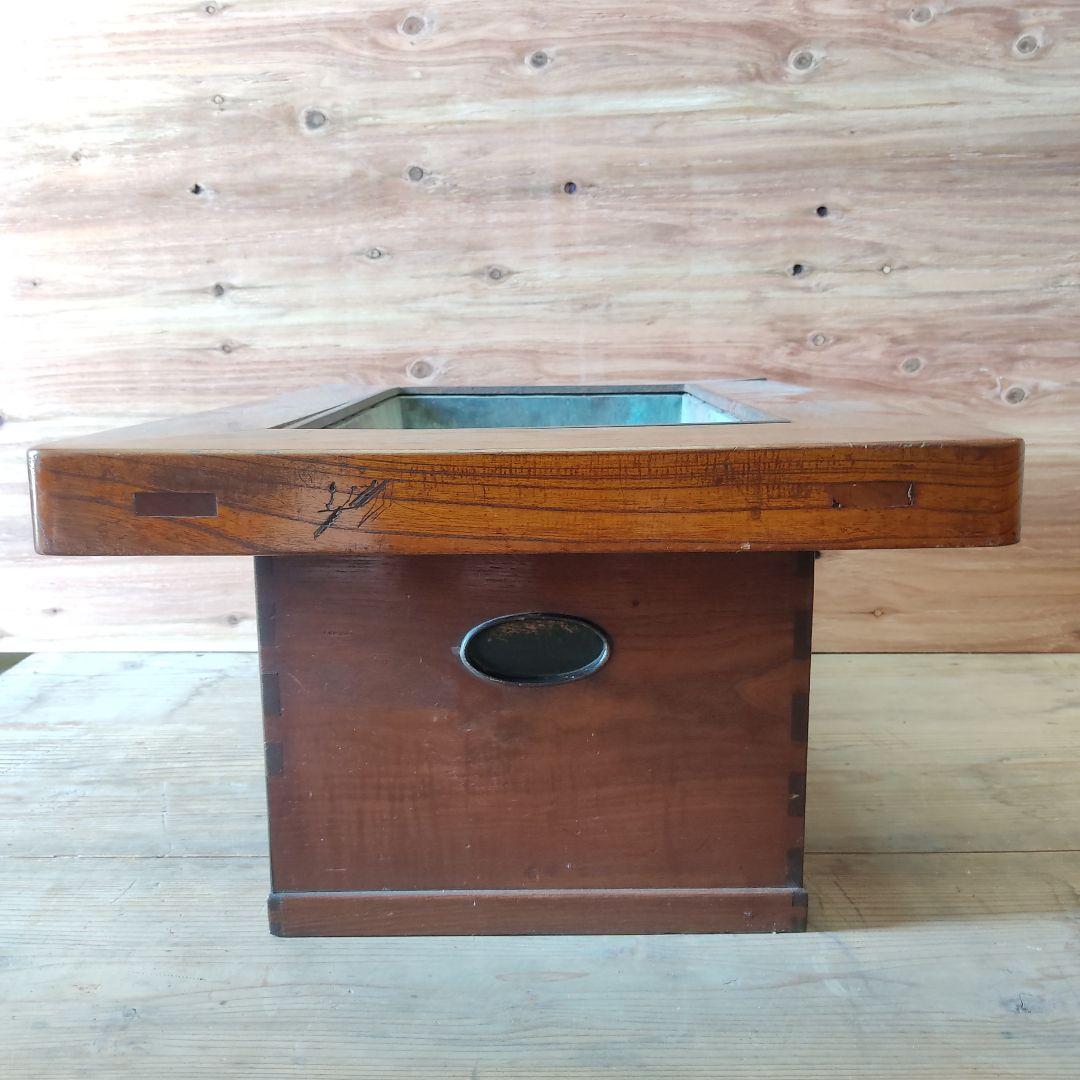 欅製 関西火鉢 長火鉢 骨董 アンティーク 火鉢