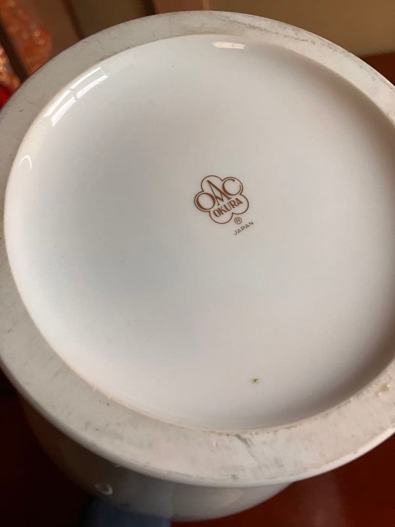 昭和レトロ】最終値下げ‼️大倉陶園☆陶磁器 花瓶 ブルーローズ